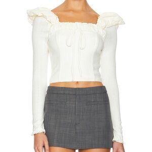 NWT For Love and Lemons Aliyah Pointelle Top